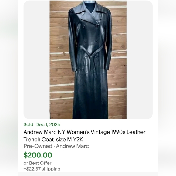 Andrew Marc Leather vintage trench coat - Picture 7 of 7